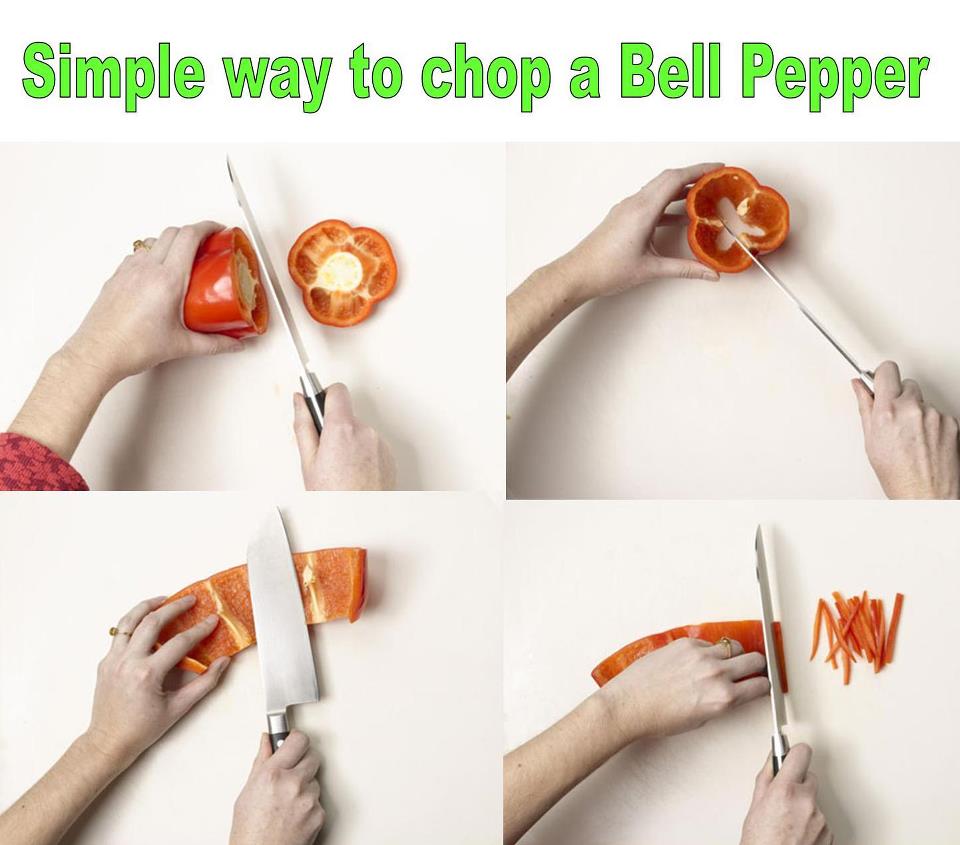 Easy way to chop peppers