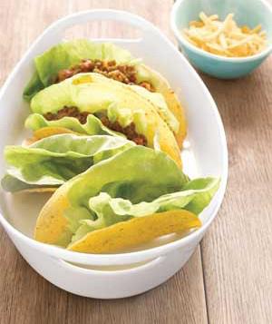 Line Tacos with Lettuce leaves to keep fillings in