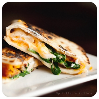 Spinach Bacon Quesadilla