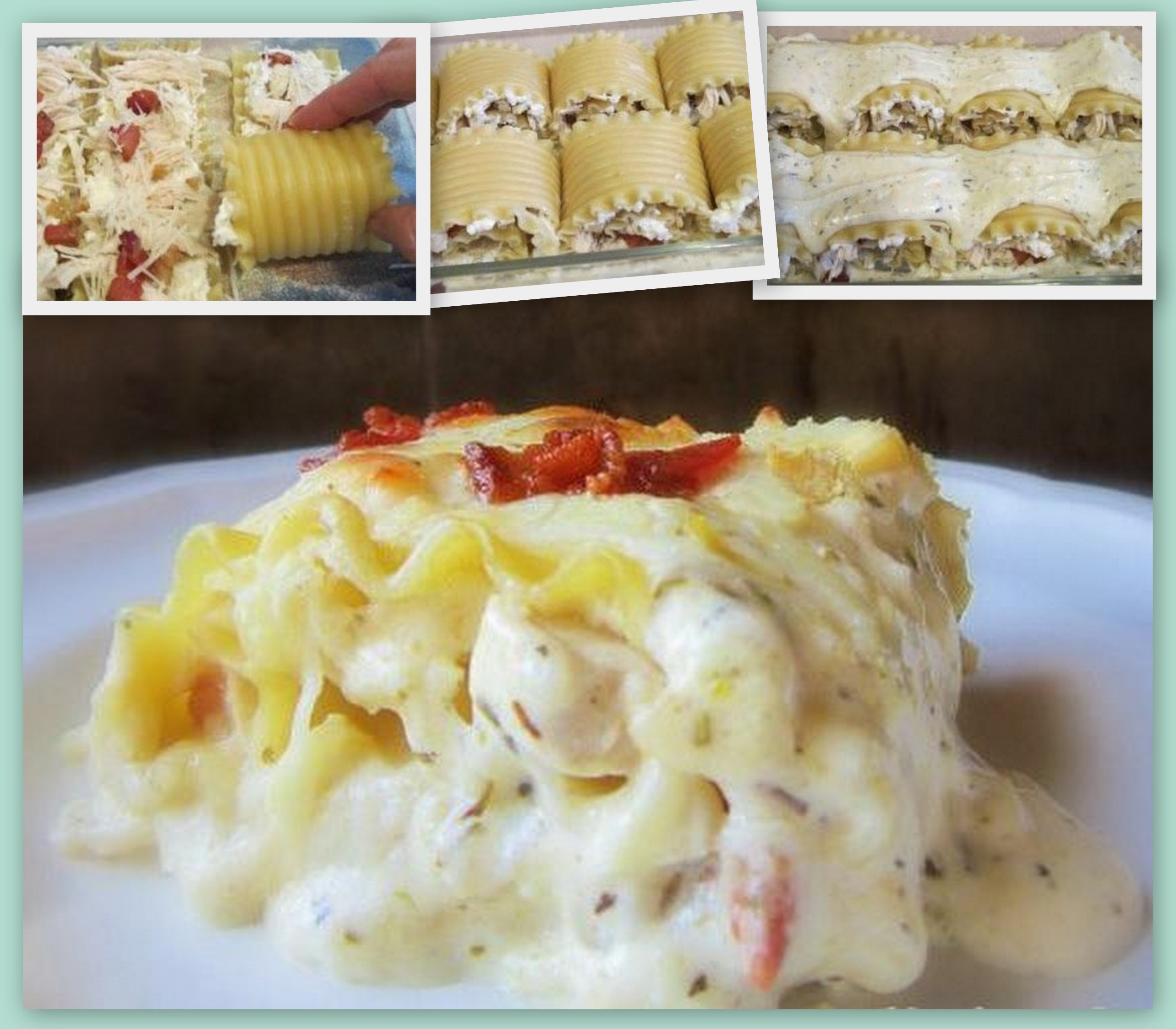 Chicken Bacon Lasanga Rolls