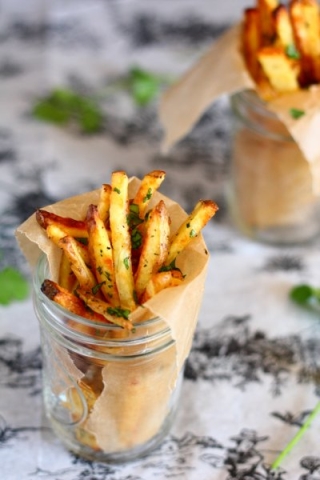 Baked Garlic Cilantro Fries