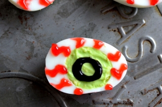 Zombie Eyed Deviled Eggs