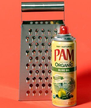 Spray your cheese grater with Cooking Spray
