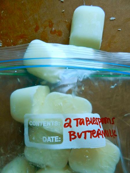 Freeze Buttermilk in Ice Cube Trays