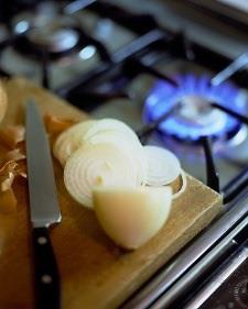 Cut Onions near flames to save eyes