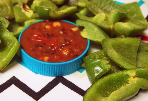 Cut Carbs by using sliced bell peppers as chips