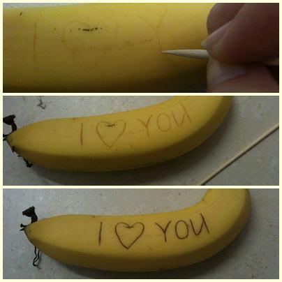 Magic writing on Banana