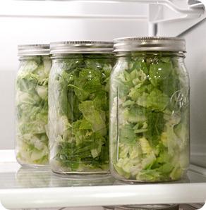 Put Lettuce in Jars to last longer