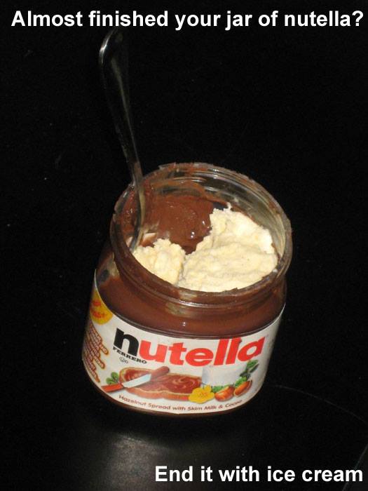 Finish Nutella with Ice Cream