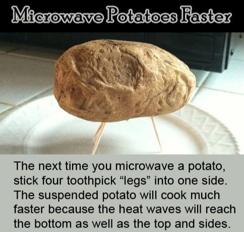 Microwave your Potatoes with toothpicks