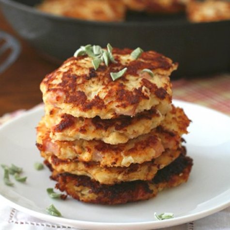 Ham Cheese and Cauliflower Fritters