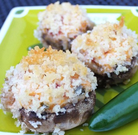 Popper Stuffed Mushrooms