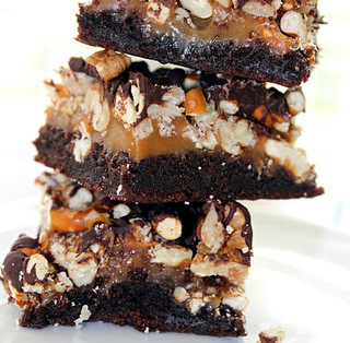 Caramel Pretzel Brownies