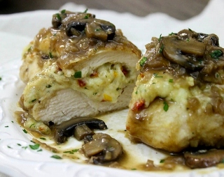 Cheese Stuffed Chicken Marsala