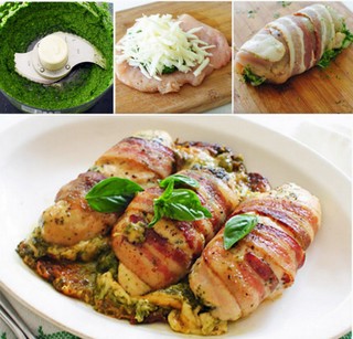 Bacon Wrapped Pesto Chicken