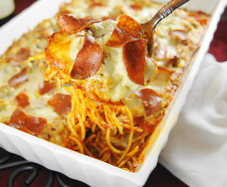 Baked Spaghetti Pizza