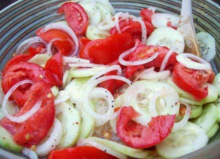 Cucumber Onion and Tomato Salad