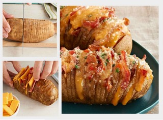 Cheesy Bacon Hasselback Potatoes