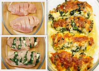 Cheesy Spinach Stuffed Chicken