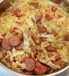 Fried Cabbage and Sausage