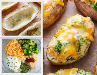 Broccoli Cheddar Stuffed Potatoes