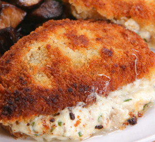 Cheesy Garlic Stuffed Pork Chops