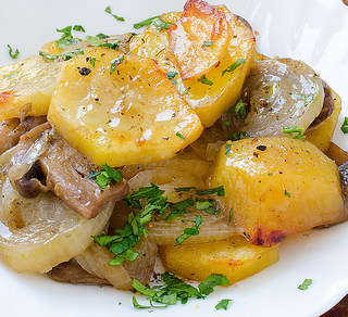 Potato Onion Mushroom Bake