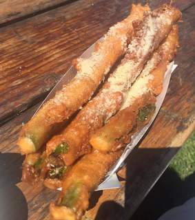 Fried Asparagus with Parmesan