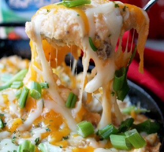 Buffalo Chicken Ranch Potato Casserole