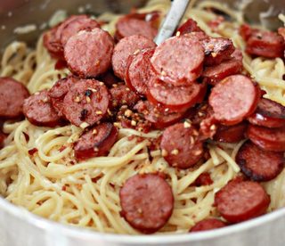 Bacon and Sausage Carbonara