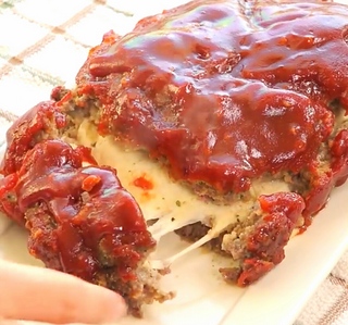 Mozzarella Stuffed Meatloaf