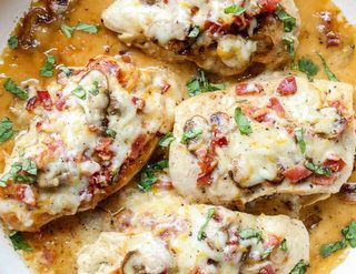 Bacon and Mushroom Stuffed Chicken