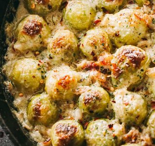 Creamy Bacon Brussels Sprouts